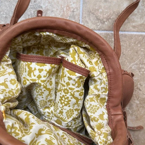 Lucky Penny Anthropologie Sunlit Fringe Soft Leather & Studs Hobo Bag Festival - Picture 11 of 16